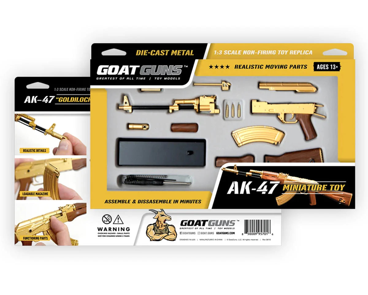 GoatGuns - Miniature 1/3 Scale Die-Cast AK47 Model Kit (Gold)