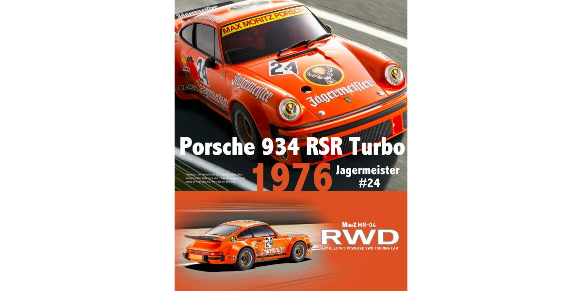 Kyosho -MINI-Z RWD MR-04 readyset Porsche 934 RSR Turbo 1976 Jagermeister #24