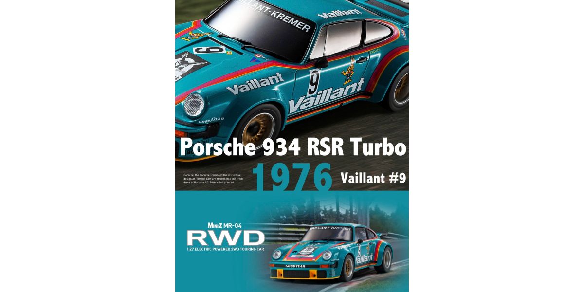 Kyosho - MINI-Z RWD MR-04 readyset Porsche 934 RSR Turbo 1976 Vaillant #9