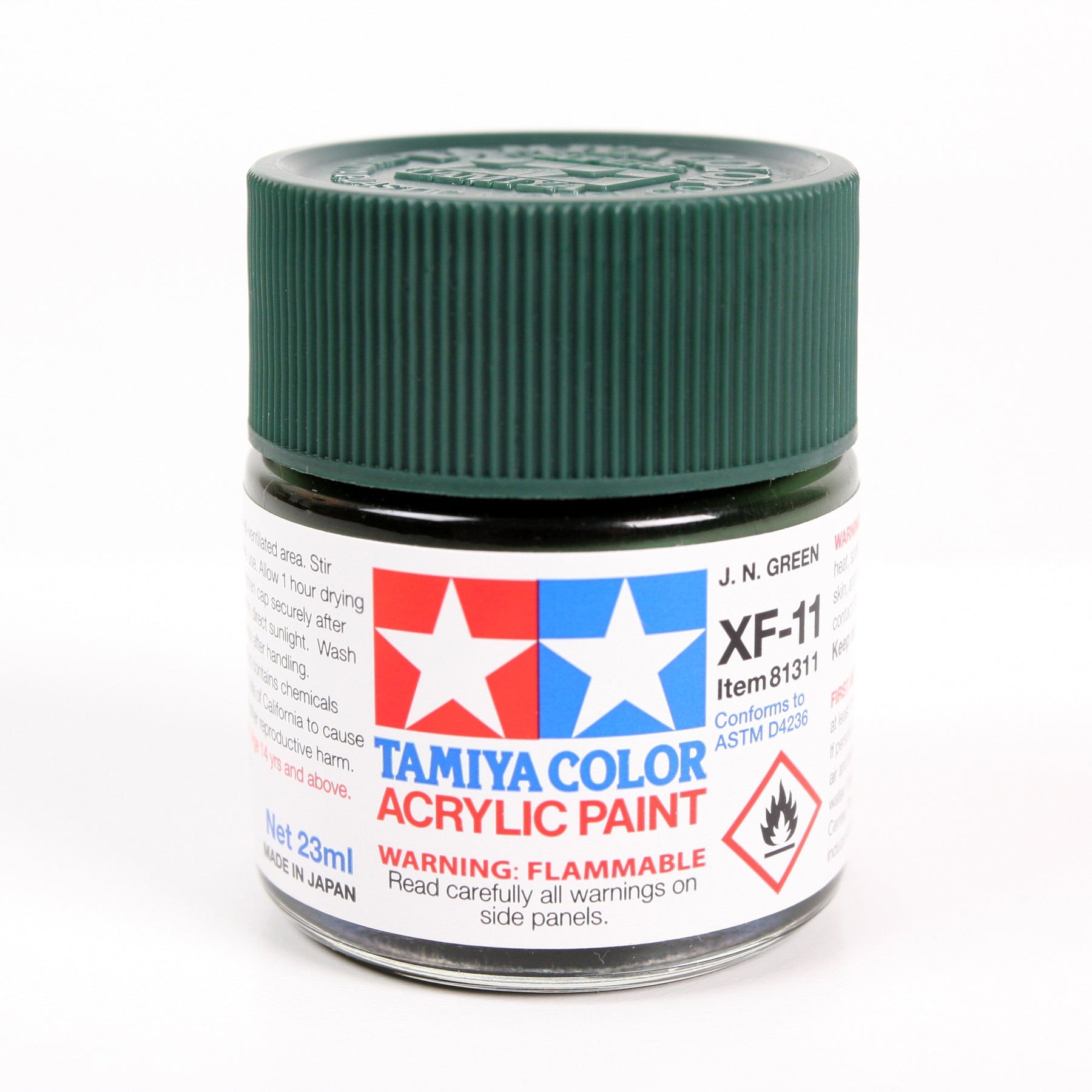 Tamiya - Acrylic XF-11 J.N. Green Paint, 23ml Bottle