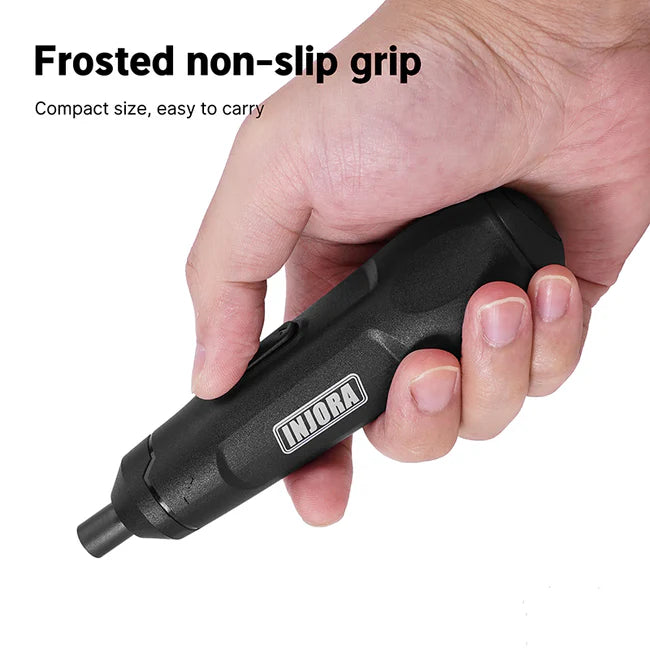 INJORA - Mini Cordless Electric Screwdriver Set for 1/18 1/24 RC Crawler - Electric Screwdriver and 8 Bits