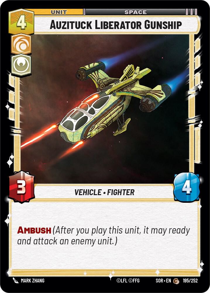 SWU Spark of the Rebellion - 195 Auzituck Liberator Gunship