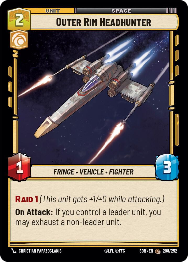 SWU Spark of the Rebellion - 208 Outer Rim Headhunter