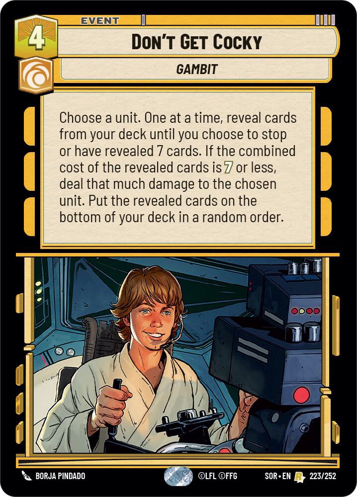 SWU Spark of the Rebellion - 223 Don't Get Cocky
