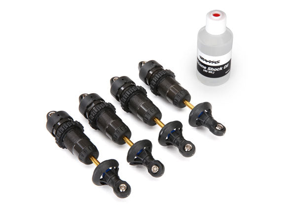 Traxxas - Shocks, GTR hard-anodized, PTFE-coated aluminum bodies with TiN shafts (fully assembled w/o springs) (4)
