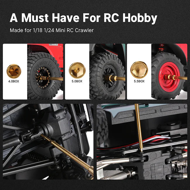 INJORA - 8-in-1 Hex Screwdrivers Nut Drivers Quick Change RC Tool Kit for TRX4M SCX24 Ascent-18