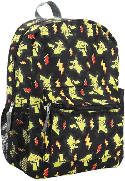 Pokemon - Mochila "Pikachu" todo estampado con bolsillo frontal
