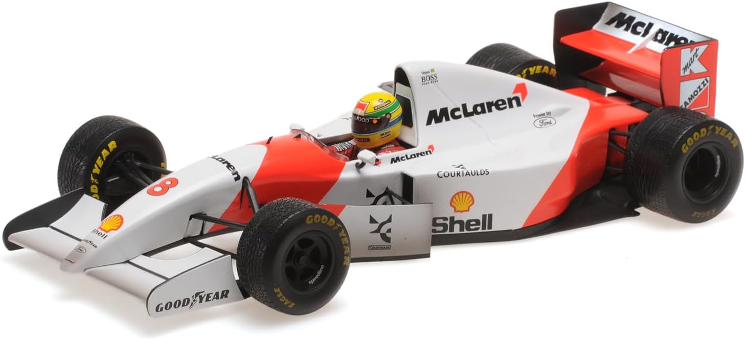 Minichamps - Ayrton Senna McLaren MP4/8 Dirty Version #8 ganador Europa GP F1 1993, escala 1:18