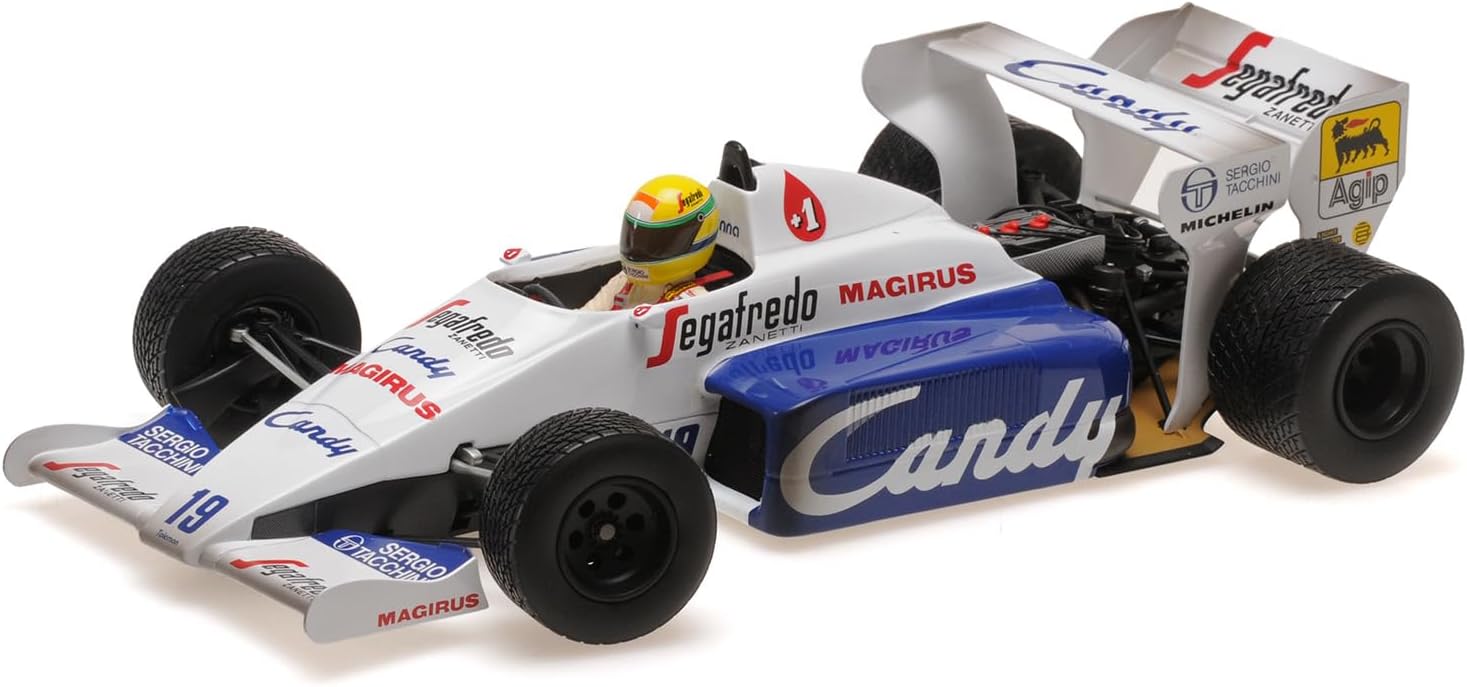 Minichamps - Ayrton Senna Toleman TG184 Dirty Version #19 2do Mónaco GP F1 1984, escala 1:18