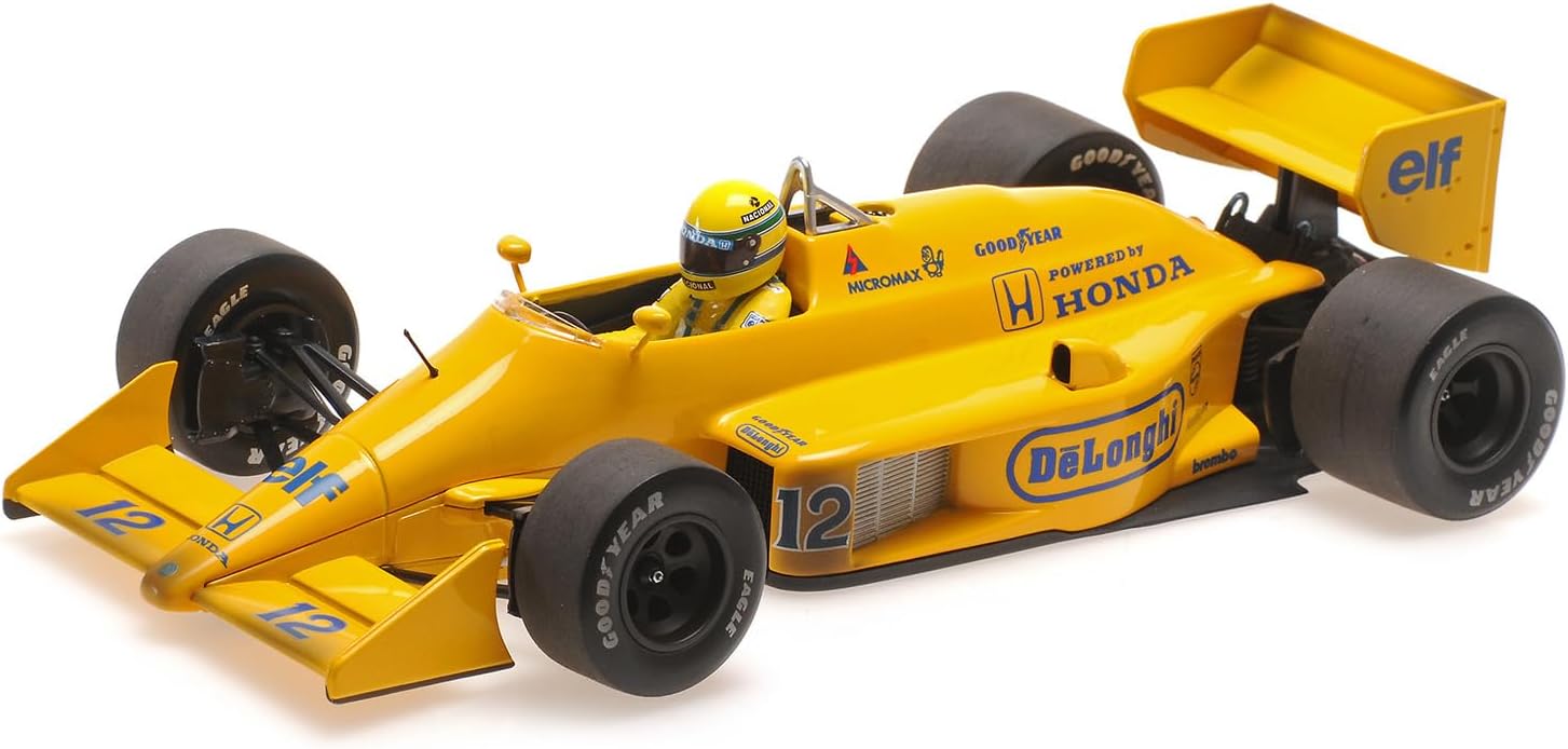 Minichamps - Ayrton Senna Lotus 99T Dirty versión #12 ganador Monaco GP F1 1987, escala 1:18