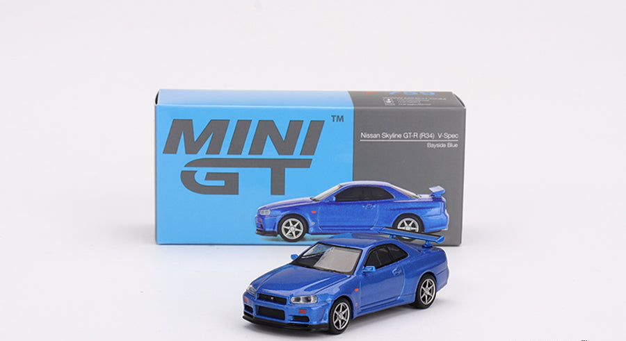 Mini GT - Nissan Skyline GT-R (R34) V-Spec Bayside Blue 1/64