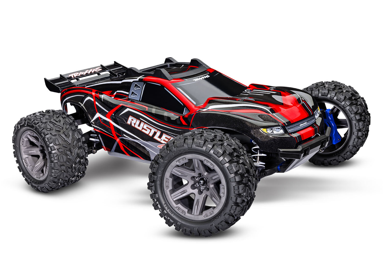 Traxxas - Rustler 1/10 4X4 Brushless RTR Stadium Truck w/BL-2S ESC, TQ 2.4GHz Radio, Roja