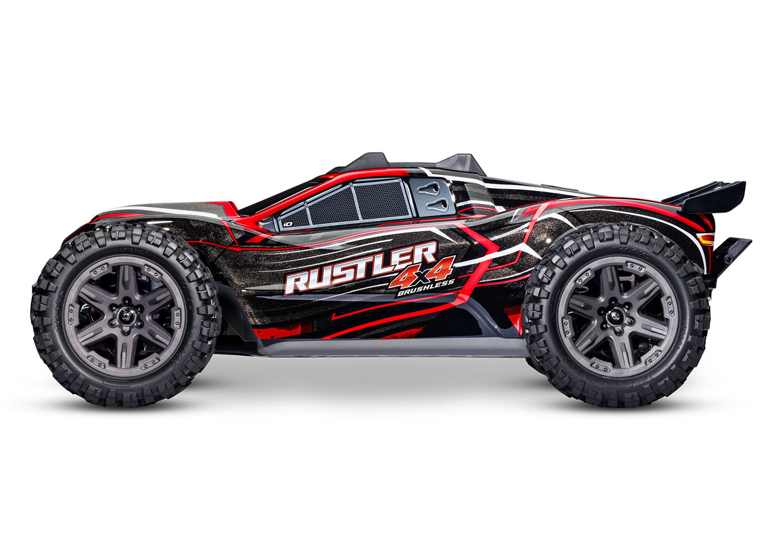 Traxxas - Rustler 1/10 4X4 Brushless RTR Stadium Truck w/BL-2S ESC, TQ 2.4GHz Radio, Roja