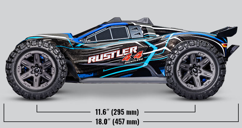 Traxxas - Rustler 1/10 4X4 Brushless RTR Stadium Truck w/BL-2S ESC, TQ 2.4GHz Radio, Roja
