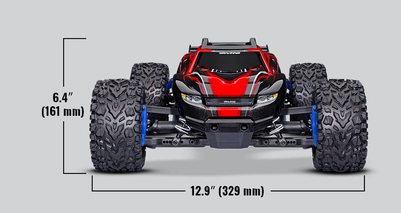Traxxas - Rustler 1/10 4X4 Brushless RTR Stadium Truck w/BL-2S ESC, TQ 2.4GHz Radio, Roja