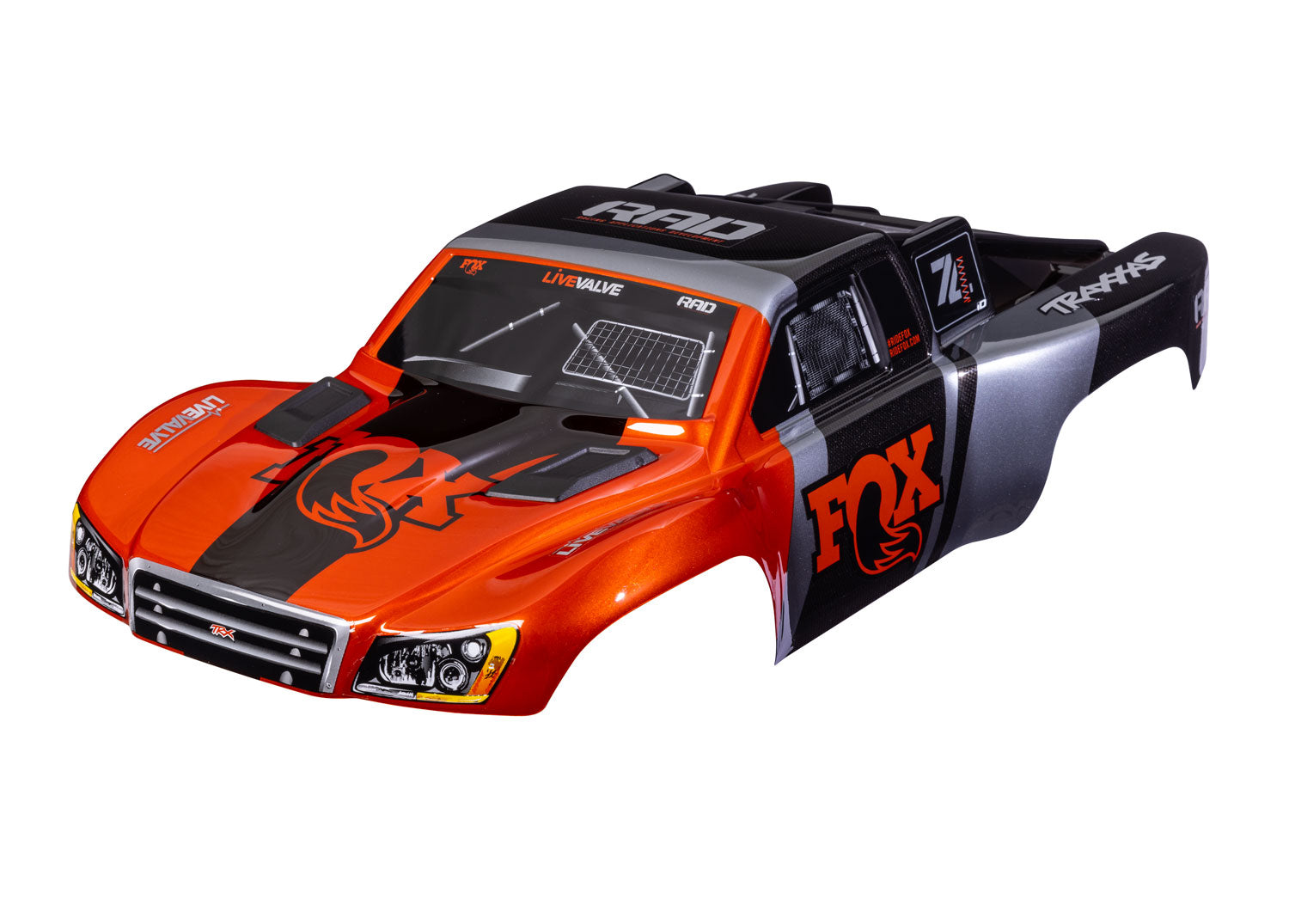 Traxxas - Slash® 4x4 Fox Pre-Painted Body (Orange/Black)