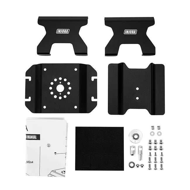 INJORA - Aluminum RC Car Stand with Shock Holder for 1/24 1/18 RC Crawler (BLACK)