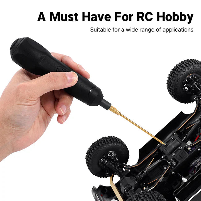 INJORA - Mini Cordless Electric Screwdriver Set for 1/18 1/24 RC Crawler - Electric Screwdriver and 8 Bits