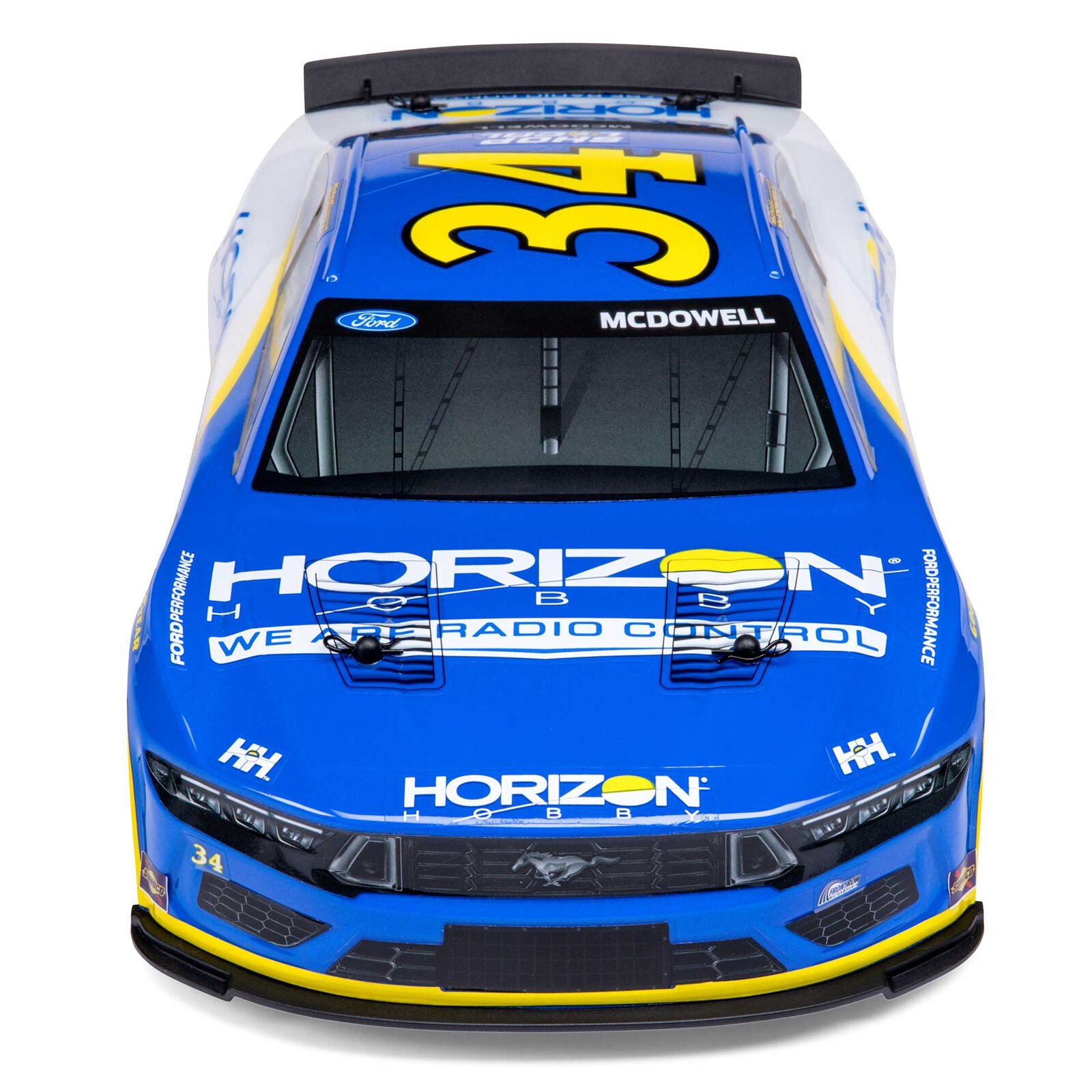 Team Losi - 1/12 NASCAR RC Racecar Michael McDowell No. 34 2024 Horizon Hobby Ford Mustang 2S AWD RTR Brushed On-Road (Battery & Charger Included), Blue