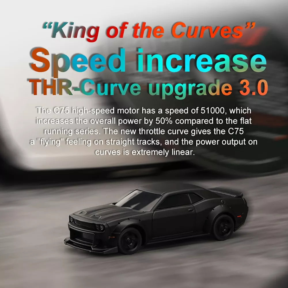 Turbo Racing - C75 Escala 1:76 Sports Car RTR Dodge Challenger - Red