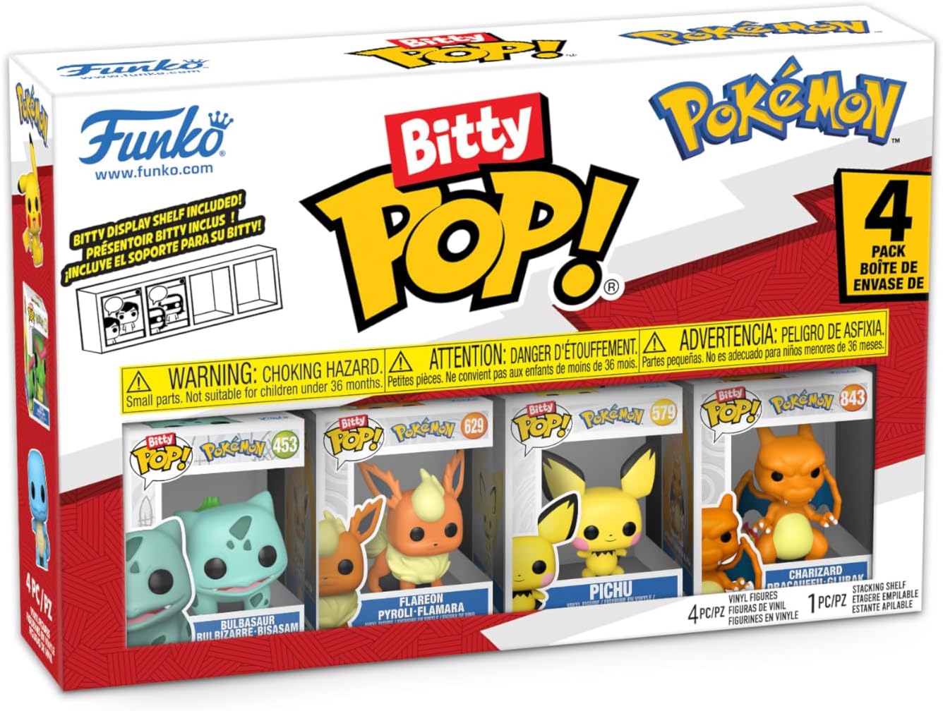 Funko Bitty Pop: Pokémon - Bulbasaur, Flareon, Pichu and Charizard