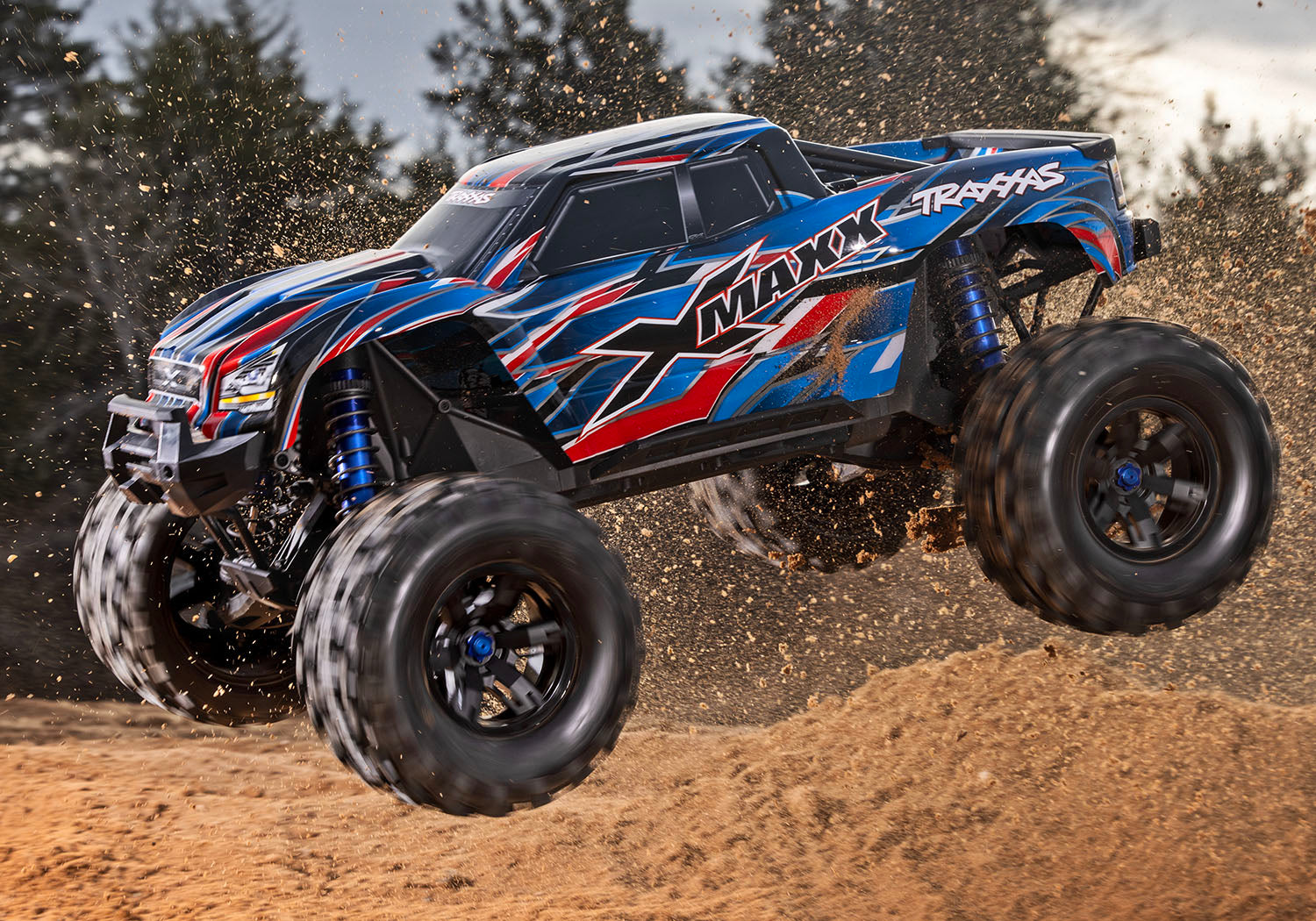 Traxxas - X-Maxx 8S 1/6 4WD Brushless RTR Monster Truck w/2.4GHz TQi Radio, TSM & Belted Tires, Azul
