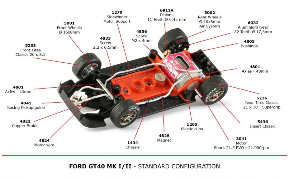 NSR - Ford GT40 MkI - #9 Rodriguez/Bianchi - '68 Le Mans Winner - Historic Line - Análogo, escala 1/32