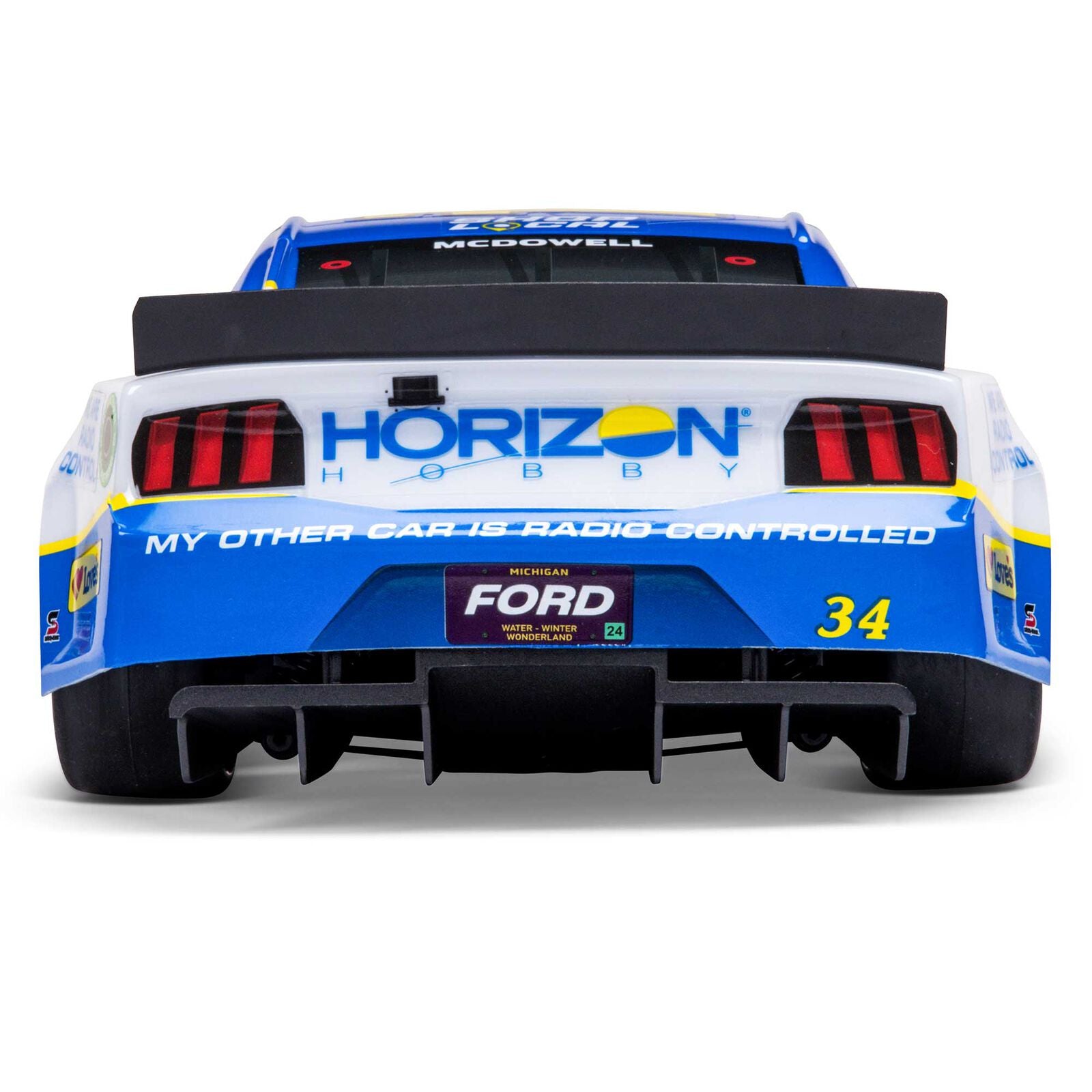 Team Losi - 1/12 NASCAR RC Racecar Michael McDowell No. 34 2024 Horizon Hobby Ford Mustang 2S AWD RTR Brushed On-Road (Battery & Charger Included), Blue
