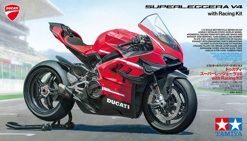 Tamiya - 1/12 Ducati Superleggera V4 Motorcycle Model w/Racing Kit