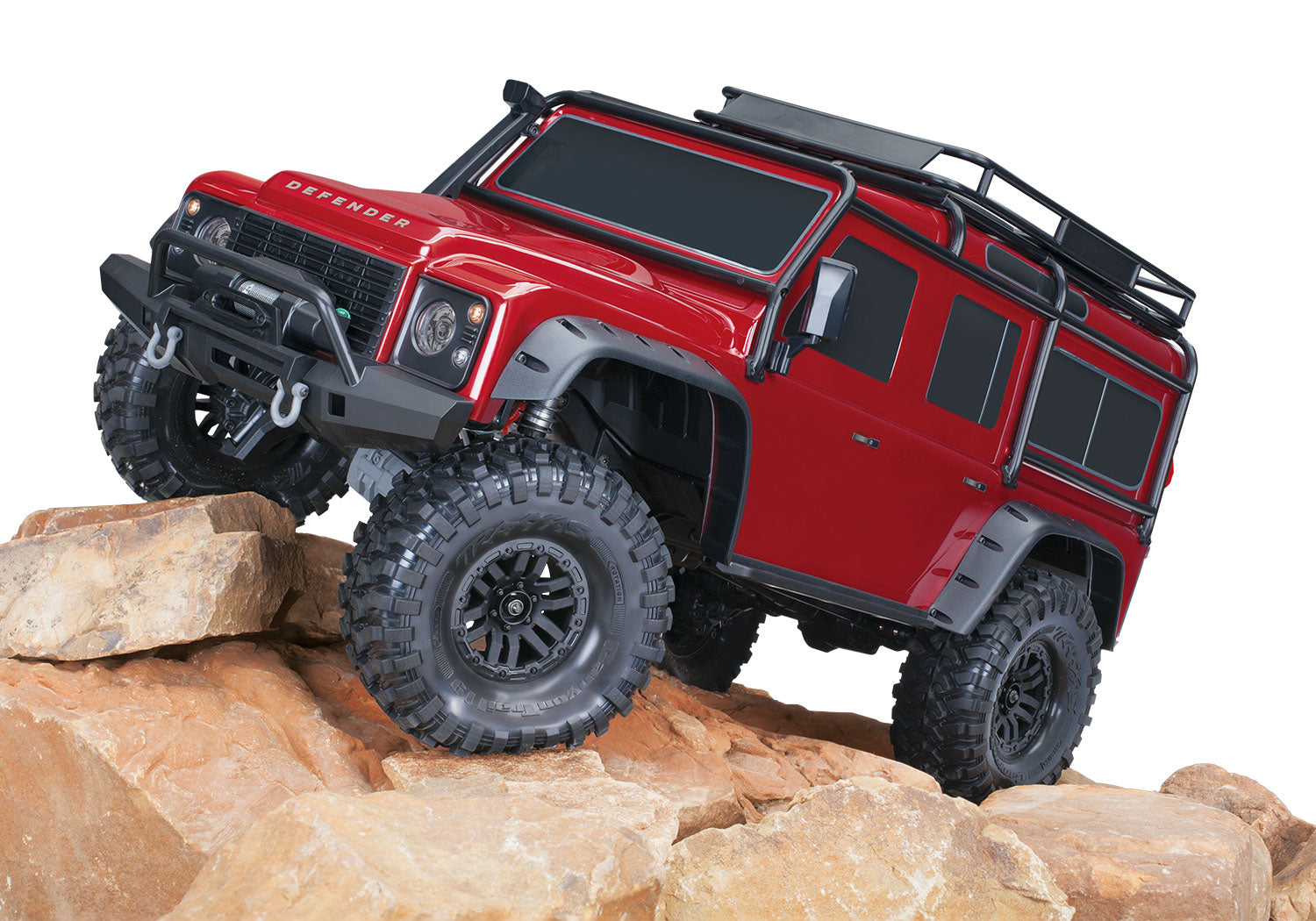Traxxas - TRX-4 1/10 Scale & Trail Rock Crawler w/Land Rover Defender Body w/XL-5 ESC & TQi 2.4GHz Radio, Roja