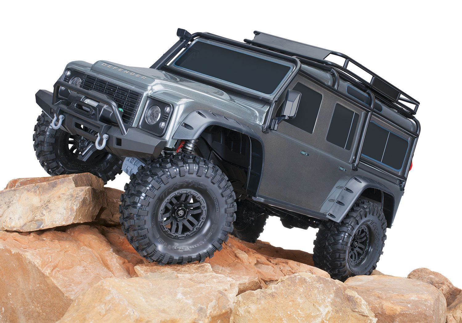 Traxxas - TRX-4 1/10 Scale & Trail Rock Crawler w/Land Rover Defender Body w/XL-5 ESC & TQi 2.4GHz Radio, Gris