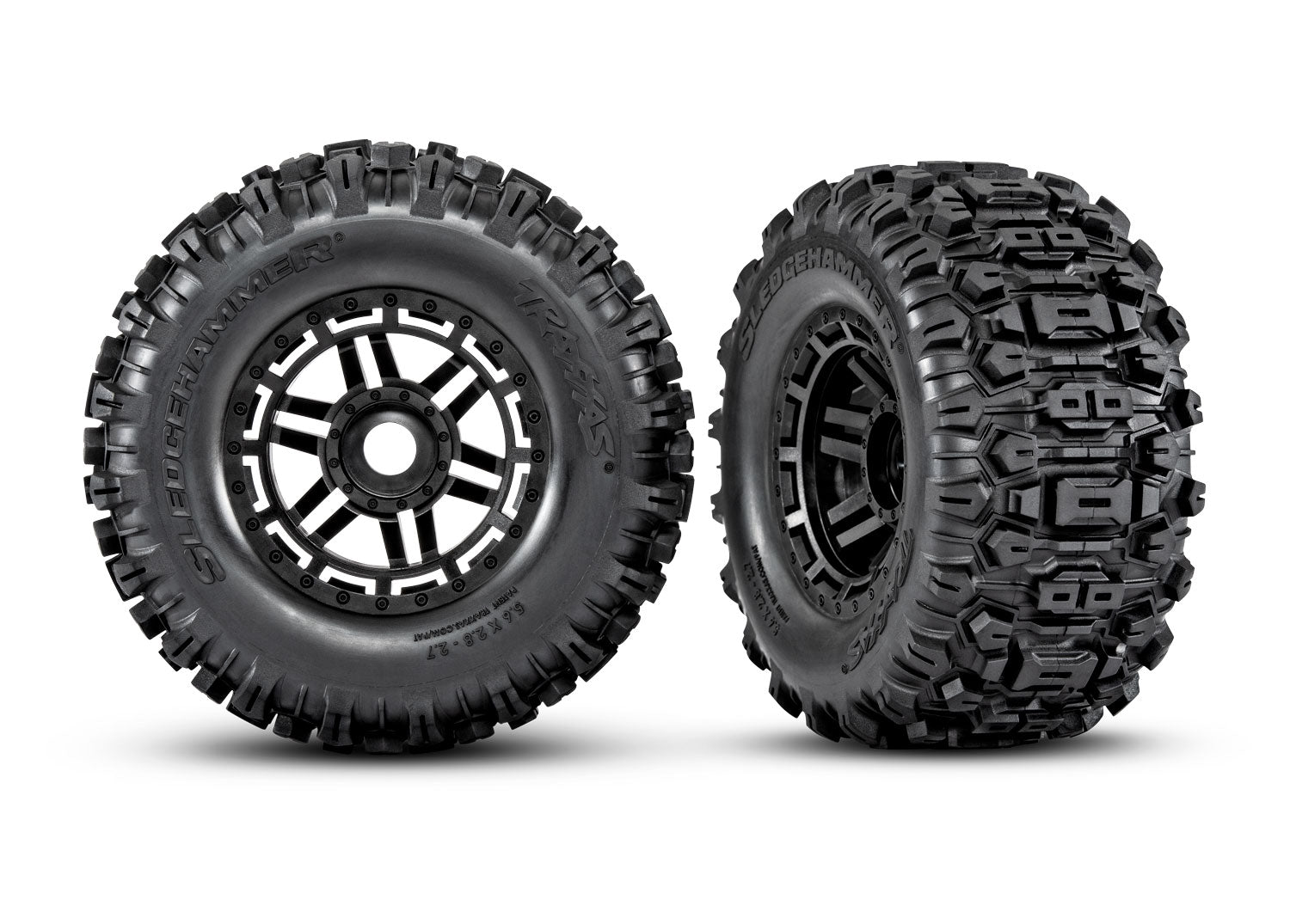 Traxxas - Maxx Pre-Mounted Sledgehammer Tires w/2.8" Wheels (Black) (2) (17mm Hex)