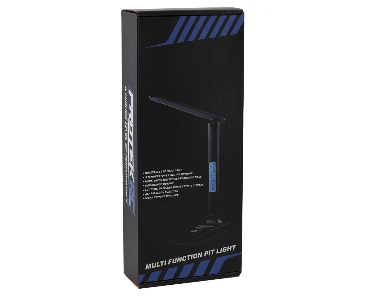 Protek RC - Lampara, Multifunction LED Pit Light (w/Wireless Charge, Clock, Date & Temp)