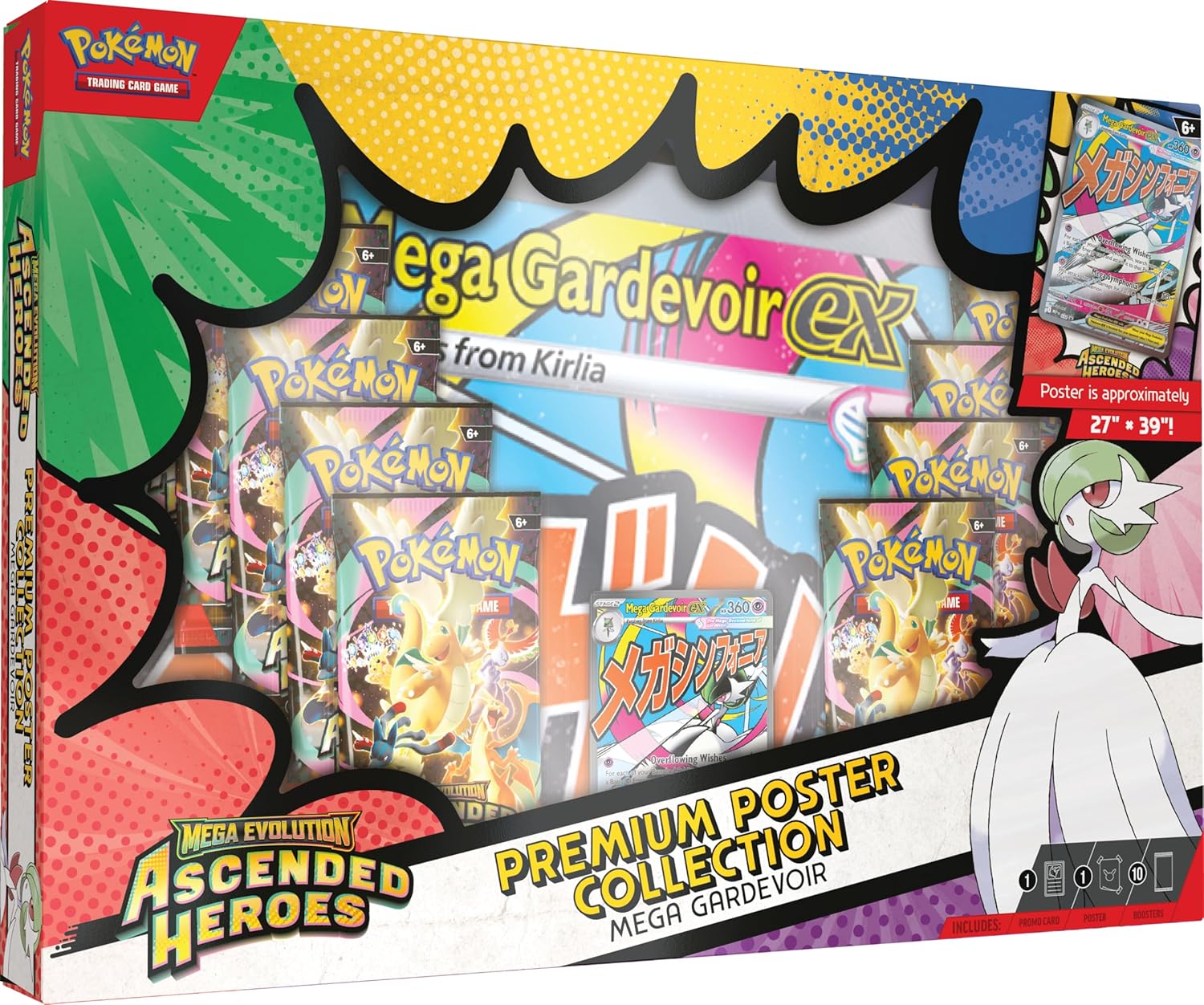 Pokémon TCG: Mega Evolution - Ascended Heroes - Premium Poster Collection - Mega Gardevoir (Ingles)