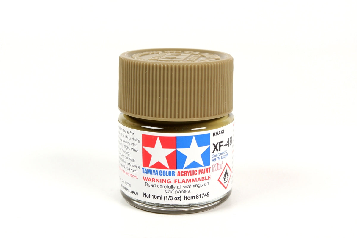 Tamiya - Acrylic Mini XF-49 Khaki Paint, 10ml Bottle