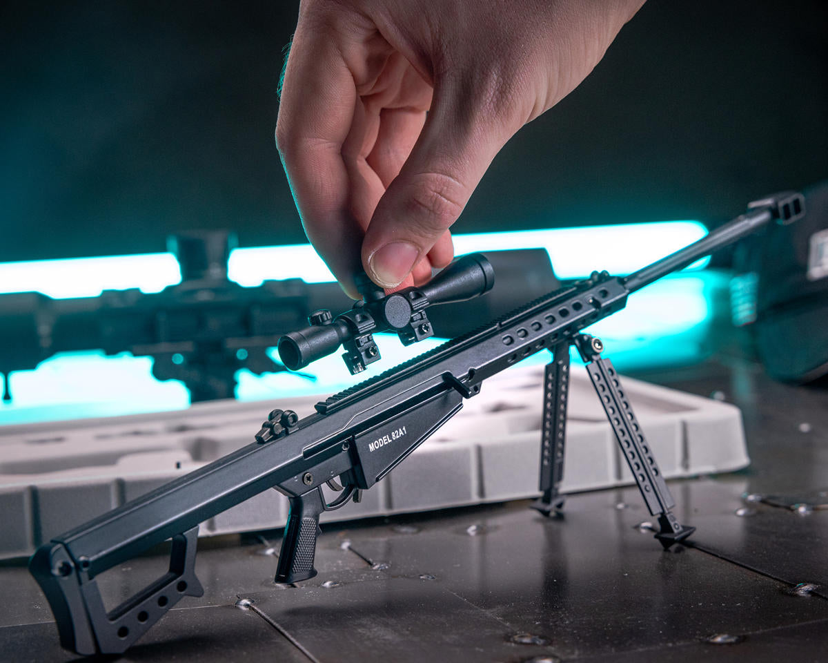 GoatGuns - Miniature 1/4 Scale Die-Cast Barrett 82A1 .50 CAL Model Kit (Black)