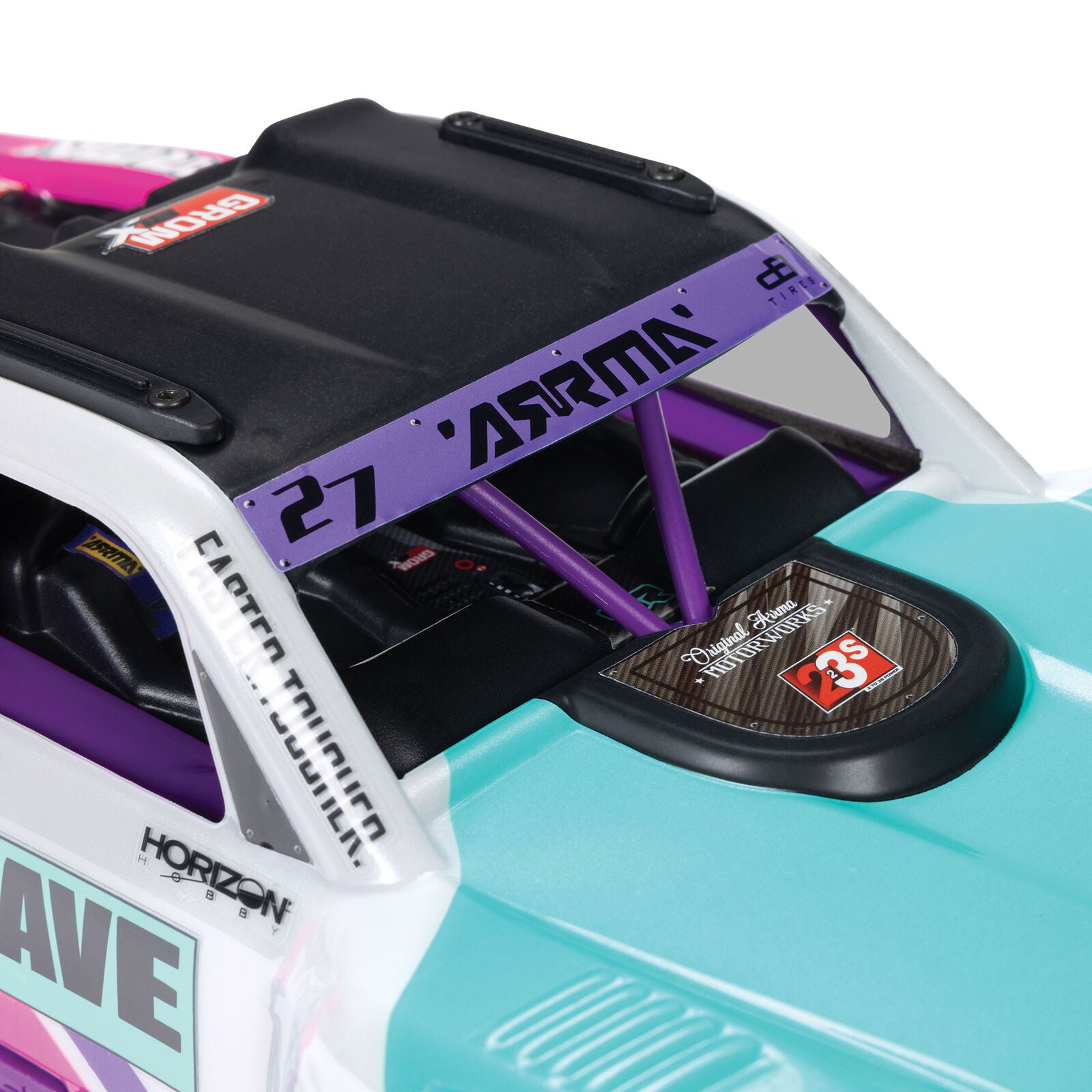 Arrma - 1/16 Mojave Grom 223S DSC 4X4 RTR Brushless Desert Truck, Teal/Pink (Battery & Charger Included)