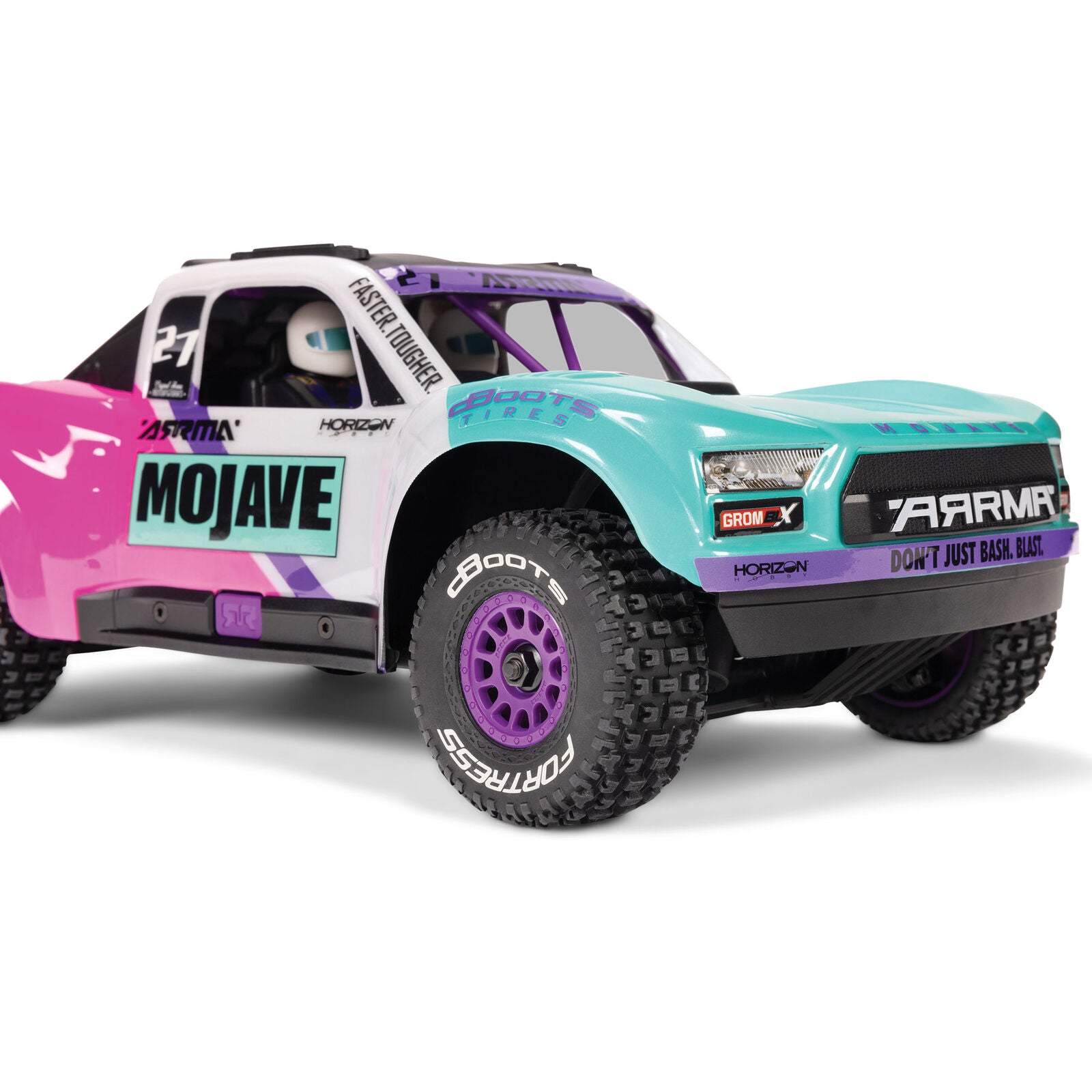 Arrma - 1/16 Mojave Grom 223S DSC 4X4 RTR Brushless Desert Truck, Teal/Pink (Battery & Charger Included)