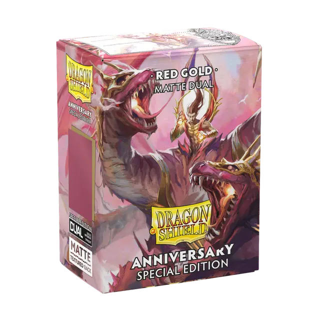Arcane Tinmen - Dragon Shield - 25th Special Edition -Matte Dual Sleeves - Red/Gold - Standard Size