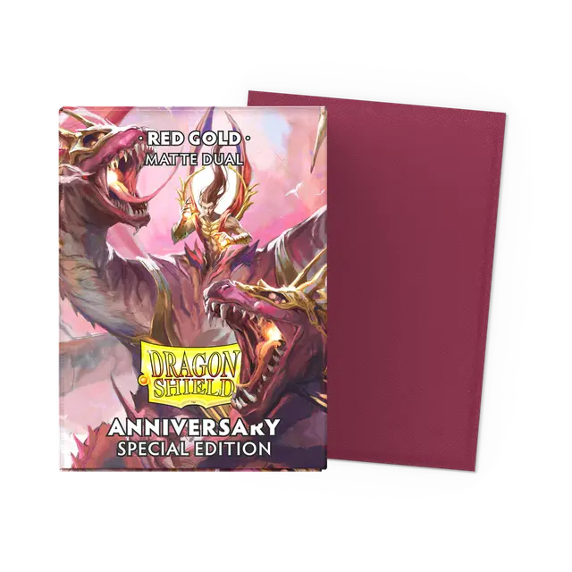 Arcane Tinmen - Dragon Shield - 25th Special Edition -Matte Dual Sleeves - Red/Gold - Standard Size