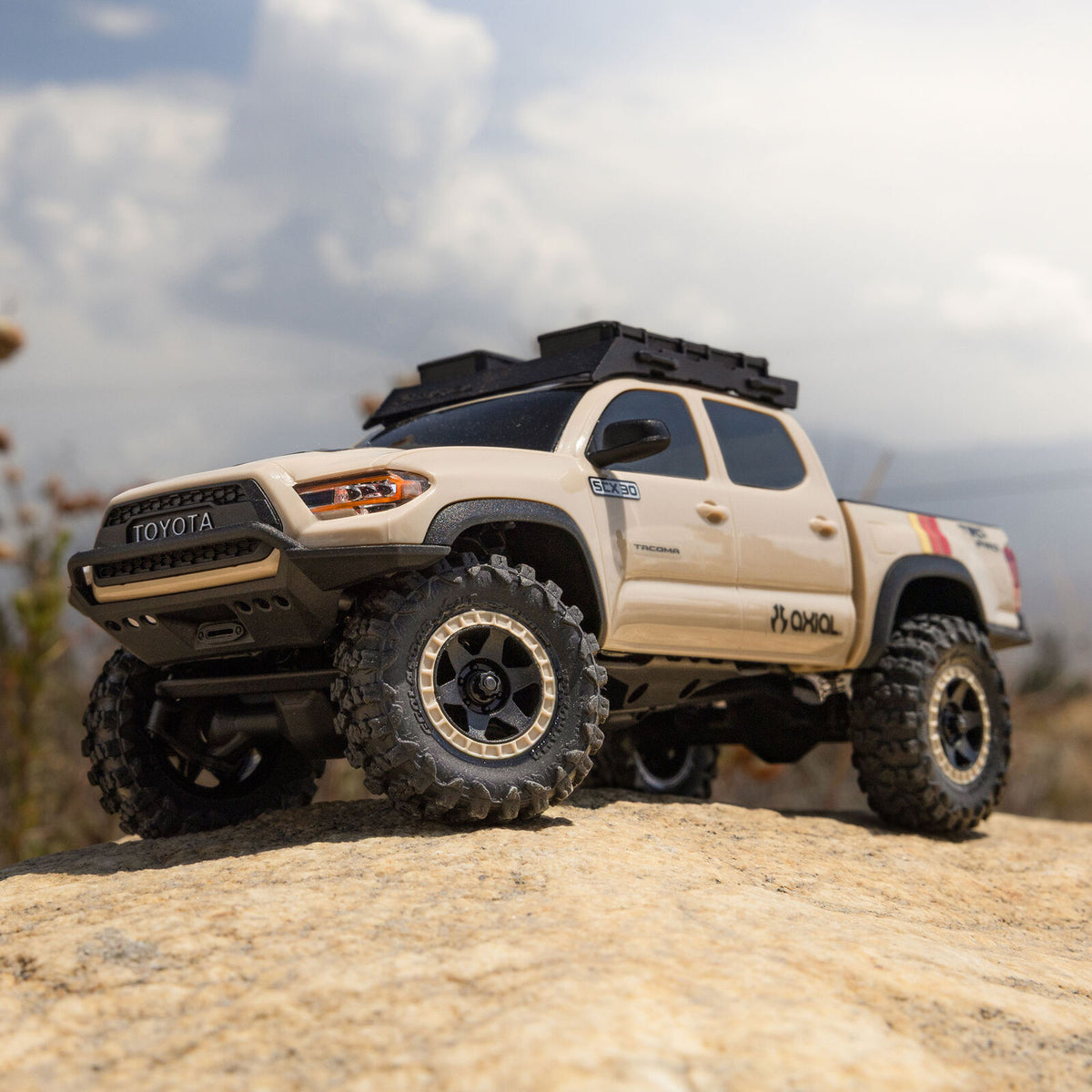 Axial - 1/30 SCX30 Toyota Tacoma TRD Pro 4X4 RTR, Overland Edition, Beige