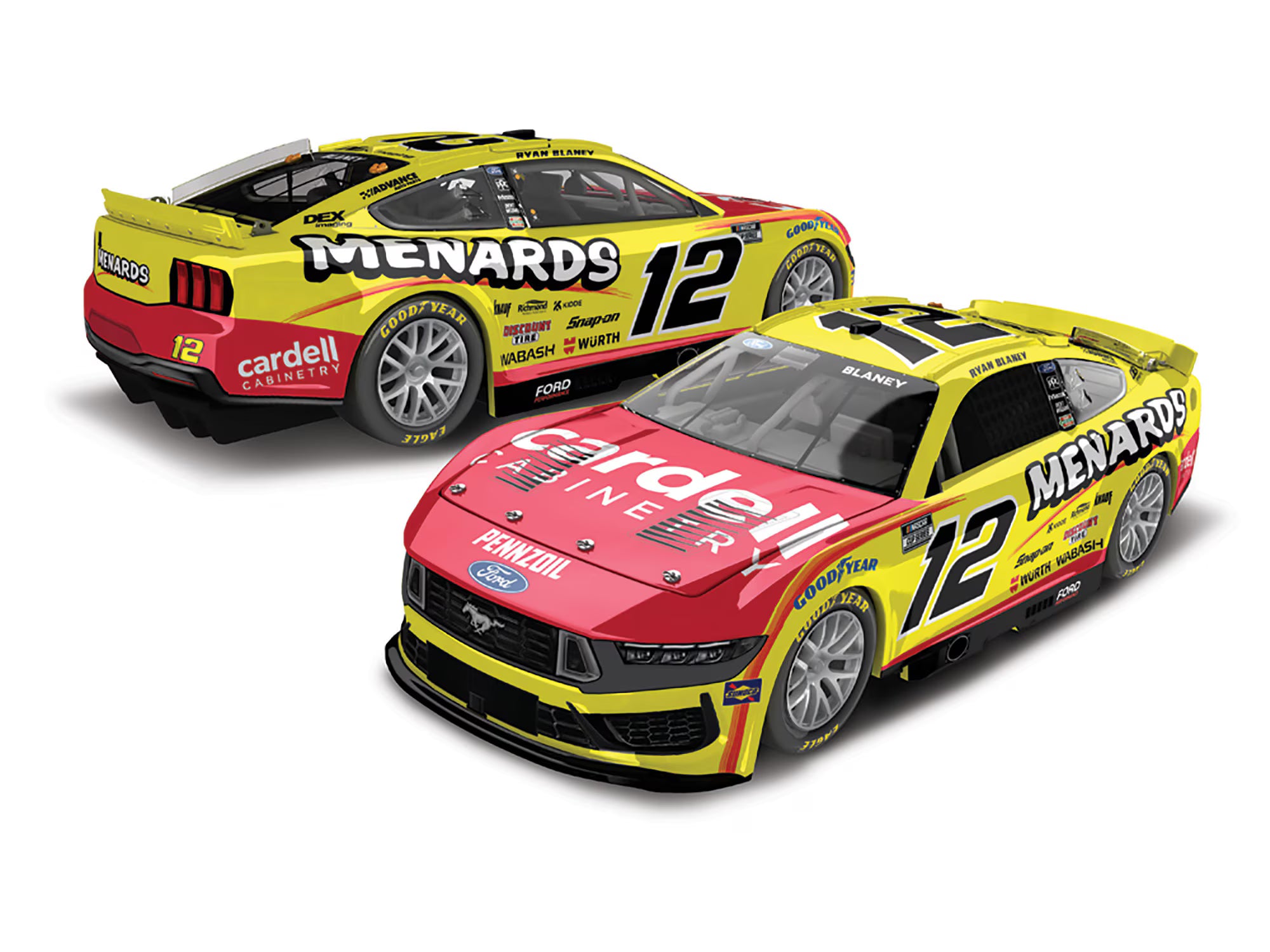 Lionel Racing - Ryan Blaney #12 Menards 2025 Mustang, escala 1:64