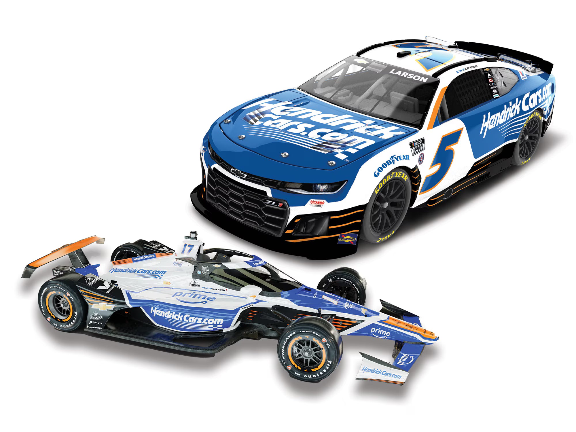 Lionel Racing - Kyle Larson 2025 Hendrick 1100 Nascar 2 car set, escala 1:64