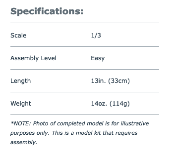 GoatGuns - Miniature 1/4 Scale Die-Cast Barrett 82A1 .50 CAL Model Kit (Black)