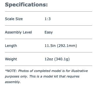 GoatGuns - Miniature 1/3 Scale Die-Cast AR15 Model Kit (Black)