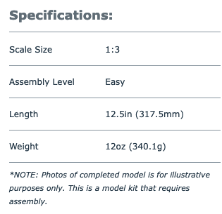 GoatGuns - Miniature 1/3 Scale Die-Cast AK47 Model Kit (Black)
