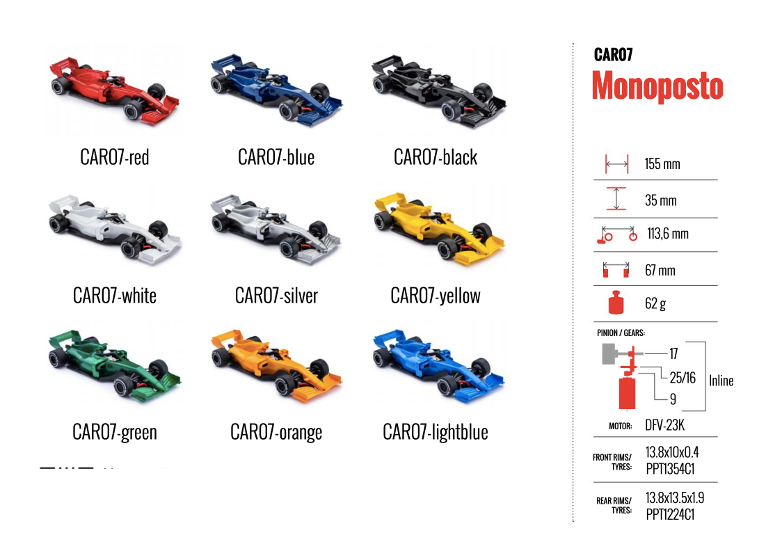 Policar - Monoposto, amarillo - Análogo, escala 1/32