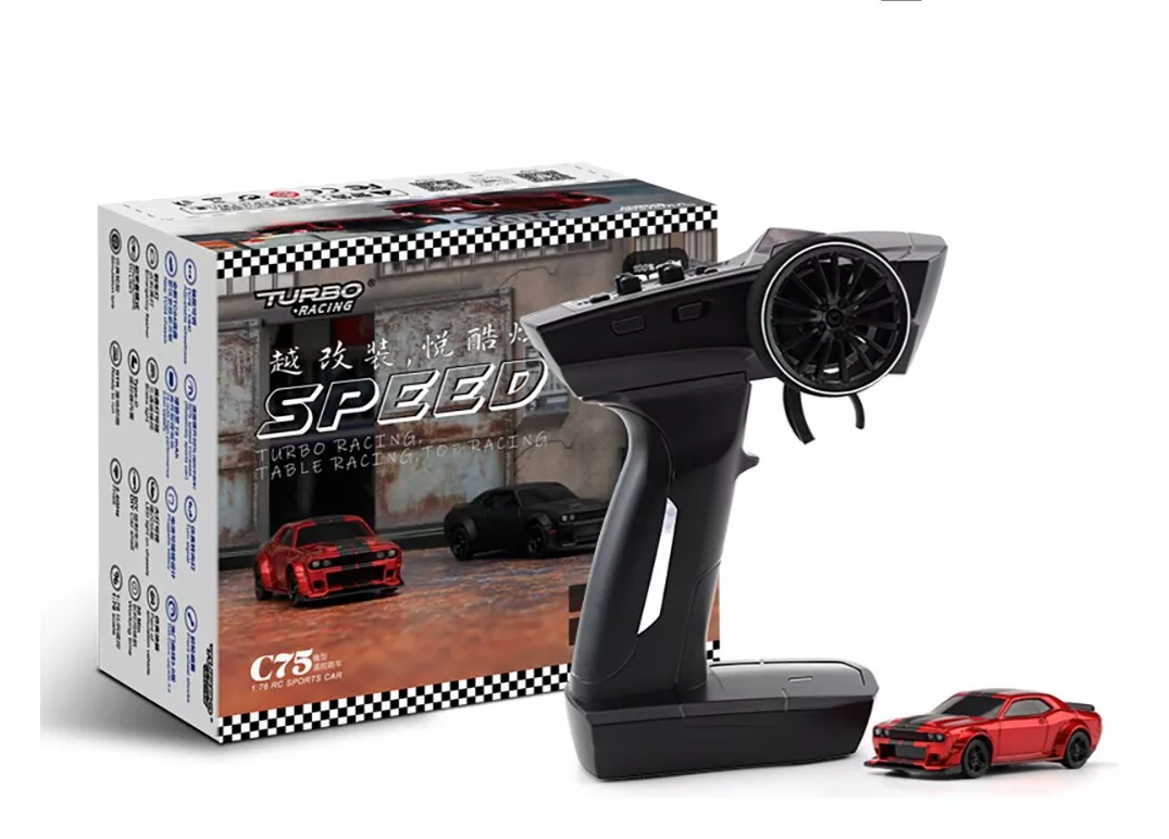 Turbo Racing - C75 Escala 1:76 Sports Car RTR Dodge Challenger - Red