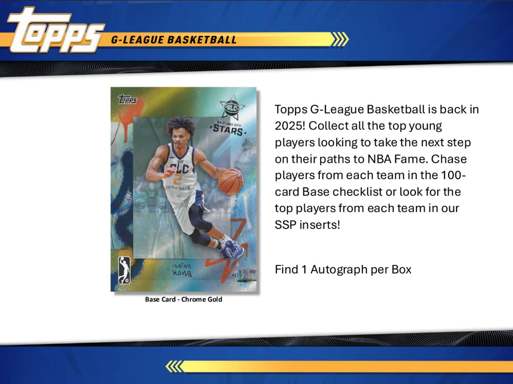 Topps - NBA G League Basketball: 2024 - 25 Hobby Box
