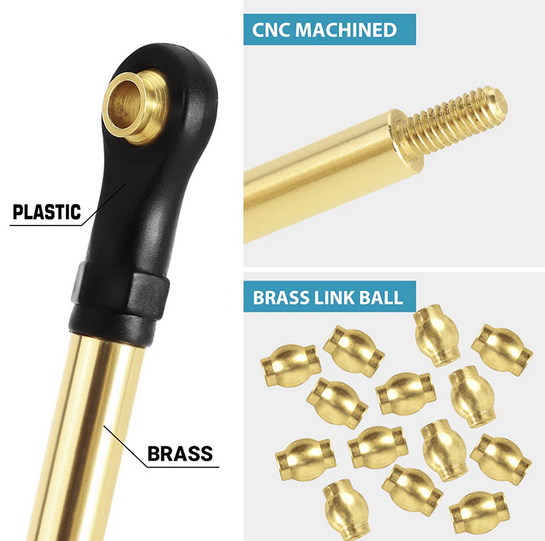 INJORA -8PCS Brass High Clearance Links Set for 1/18 TRX4M